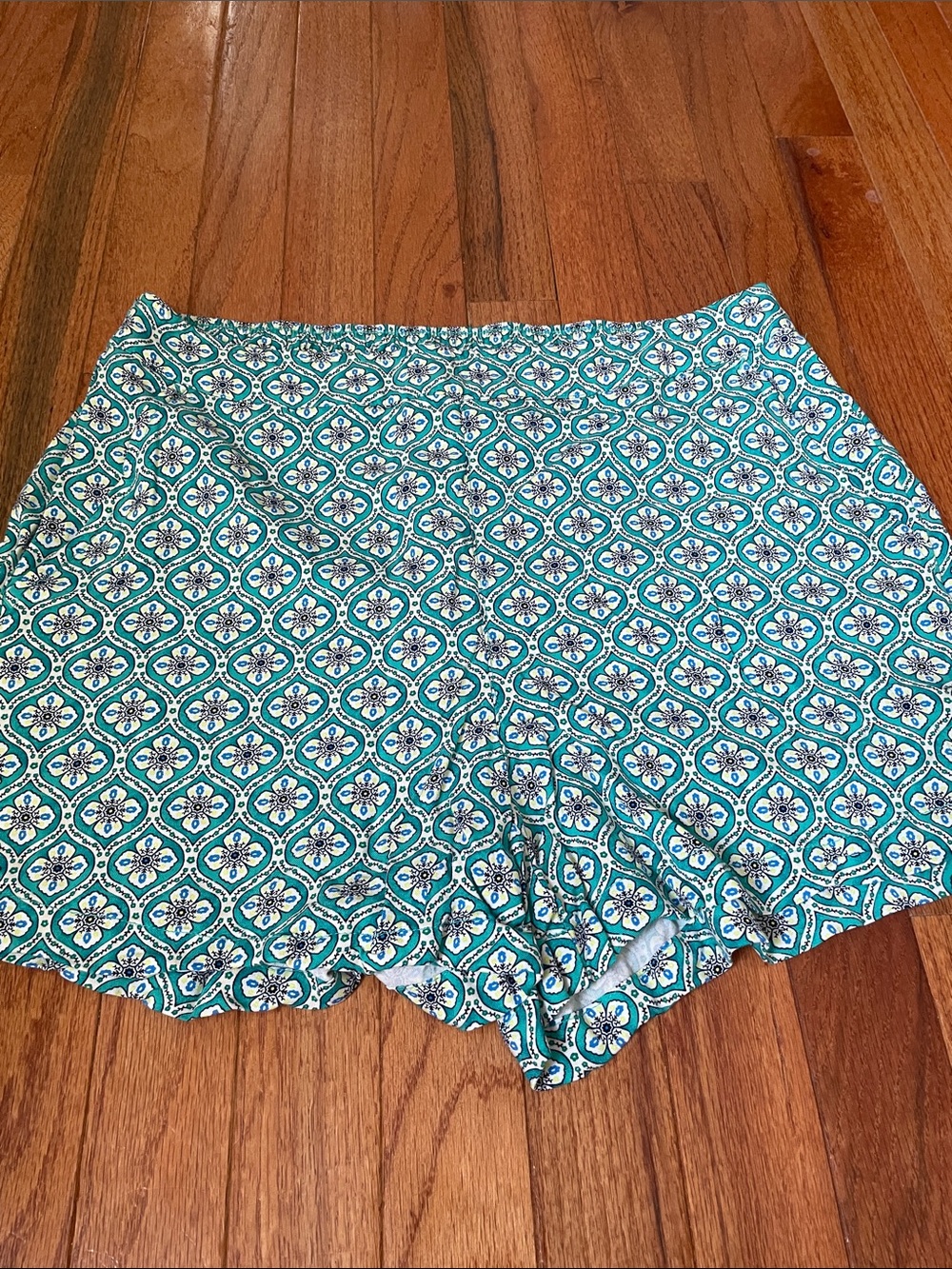 Old Navy Teal Geometric High Waist Women's Shorts